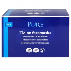 PURE Mondmaskers met koordjes blauw